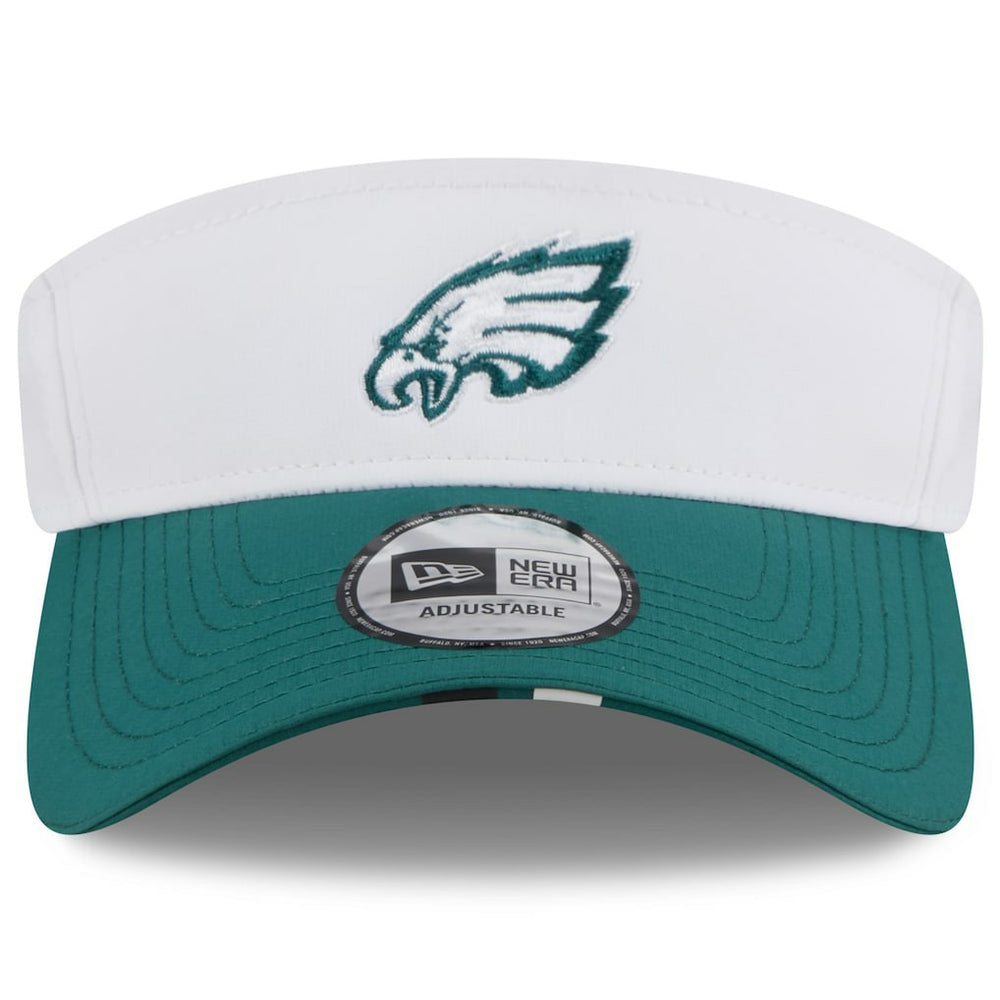 Philadelphia Eagles New Era 2025 NFL Training Camp Adjustable Visor - White/Midnight Green on sale