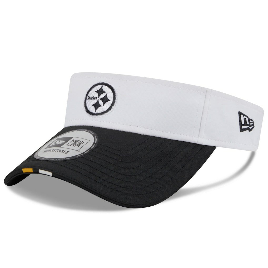 Pittsburgh Steelers New Era 2025 NFL Training Camp Adjustable Visor - White/Black discount