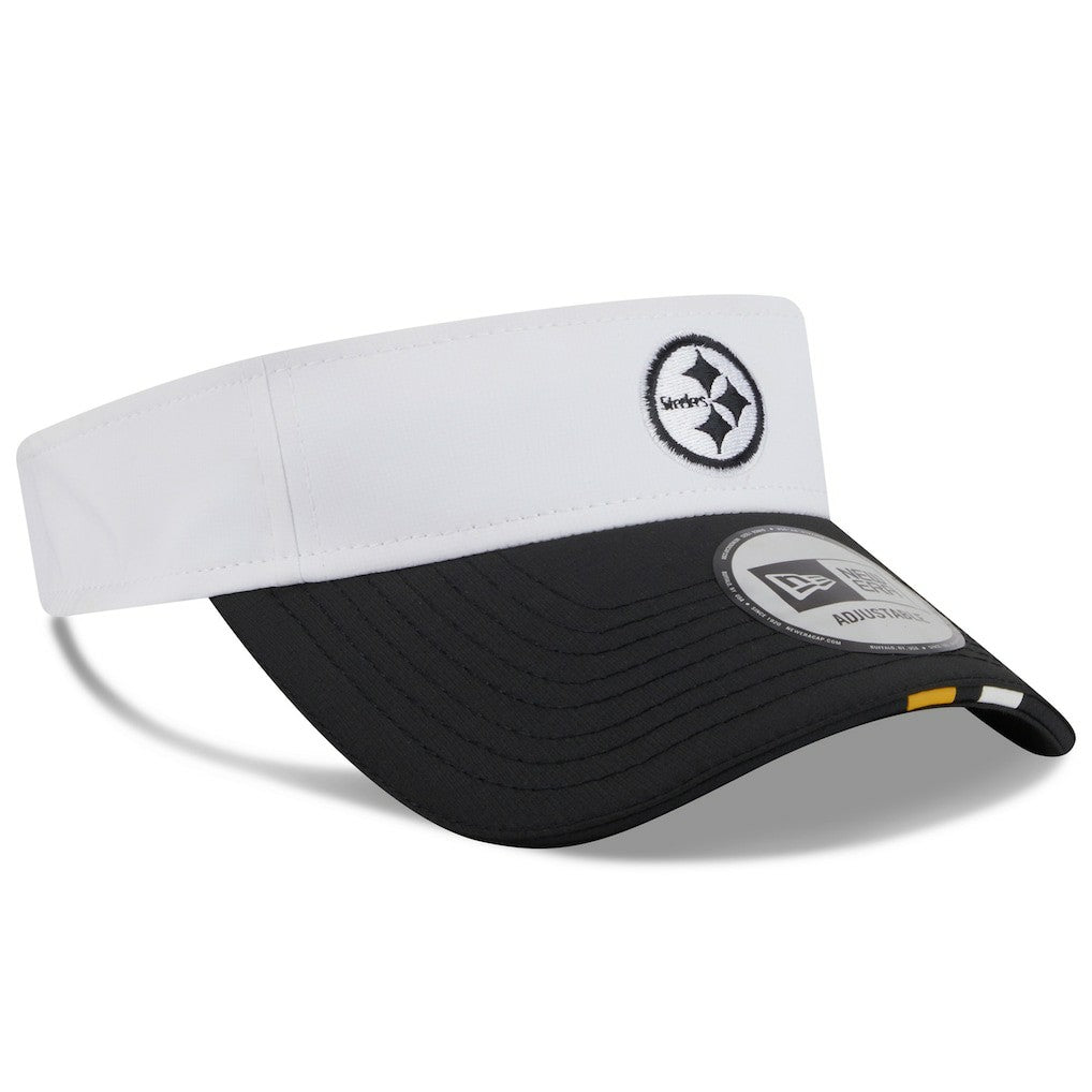 Pittsburgh Steelers New Era 2025 NFL Training Camp Adjustable Visor - White/Black discount