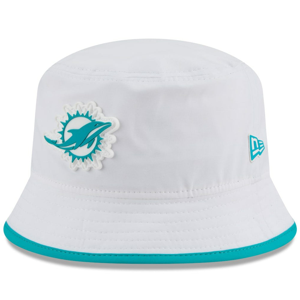 Miami Dolphins New Era 2025 NFL Training Camp Stretch Bucket Hat - White discount