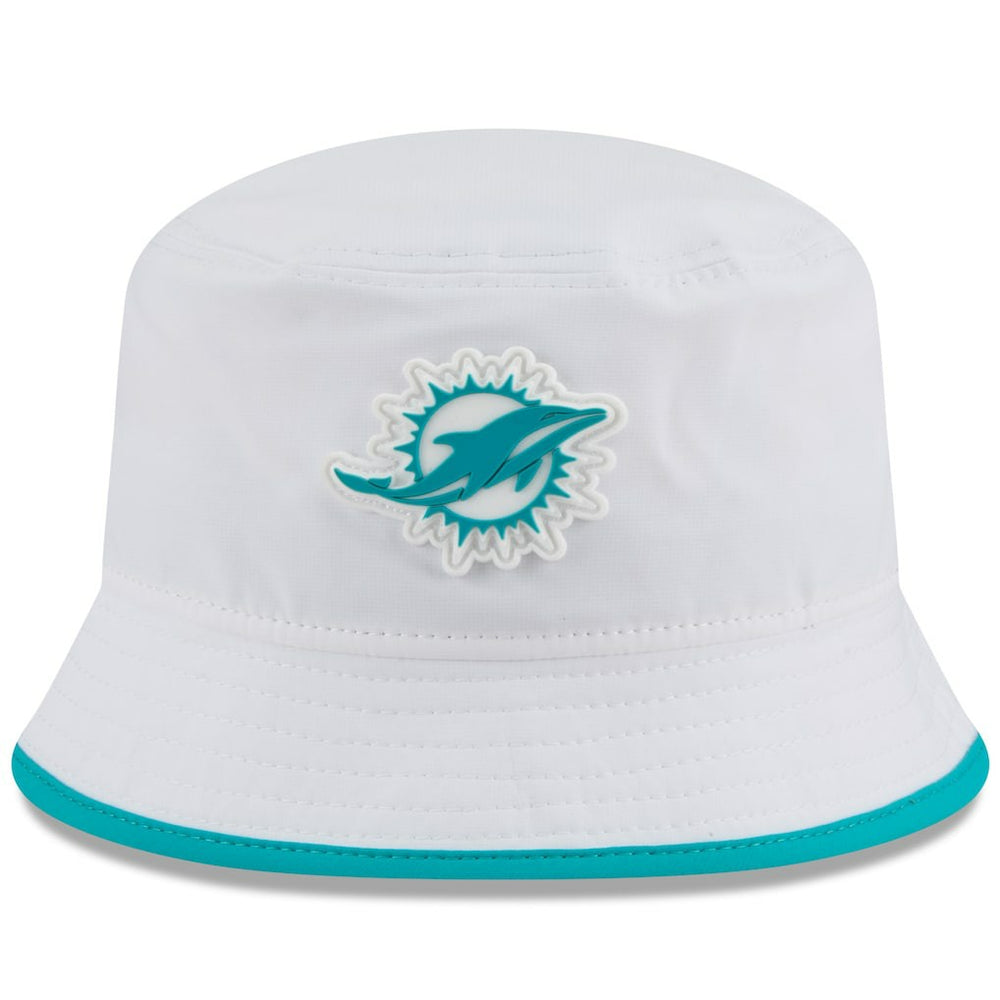 Miami Dolphins New Era 2025 NFL Training Camp Stretch Bucket Hat - White discount