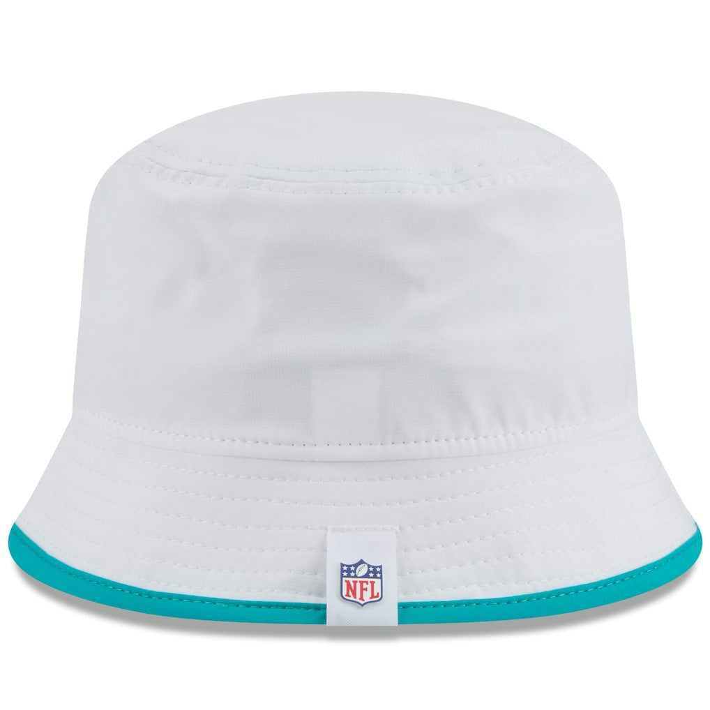 Miami Dolphins New Era 2025 NFL Training Camp Stretch Bucket Hat - White discount