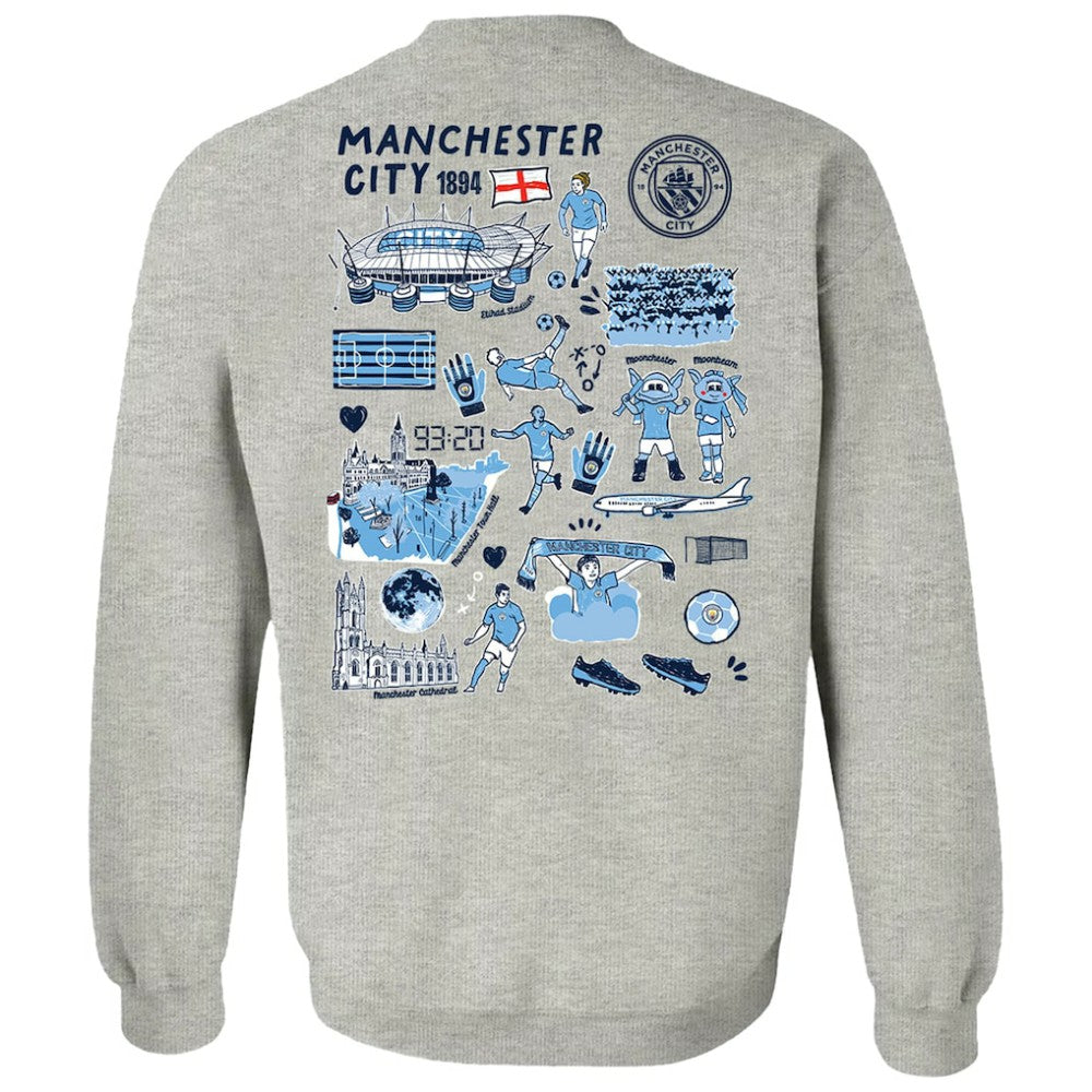 Manchester City Vive La Fete Women's Impressions Artwork Pullover Sweatshirt - Gray discount