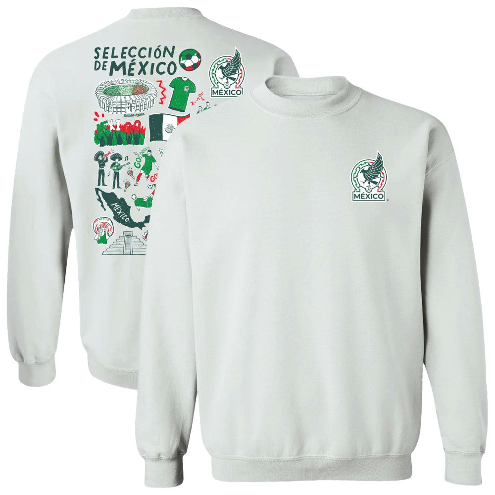 Mexico National Team Vive La Fete Women's Impressions Artwork Pullover Sweatshirt - White shop