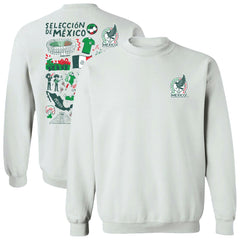 Mexico National Team Vive La Fete Women's Impressions Artwork Pullover Sweatshirt - White shop