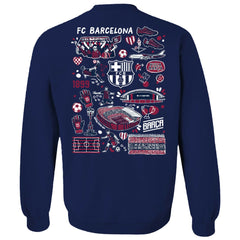 Barcelona Vive La Fete Women's Impressions Artwork Pullover Sweatshirt - Navy sale