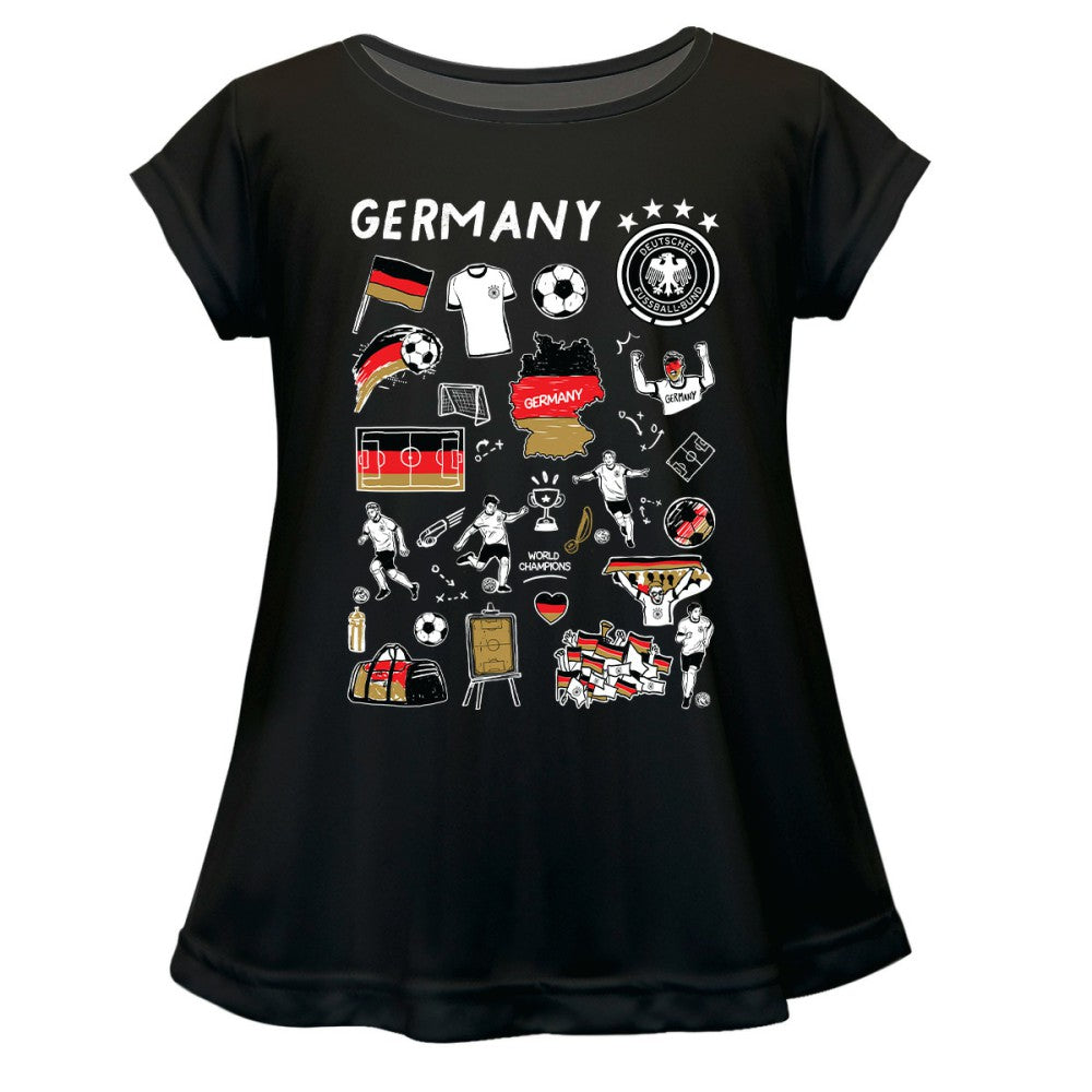 Germany National Team Vive La Fete Girls Infant  Impressions Artwork A-Line Top for sale - Black