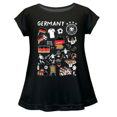 Germany National Team Vive La Fete Girls Toddler  Impressions Artwork A-Line Top for sale - Black