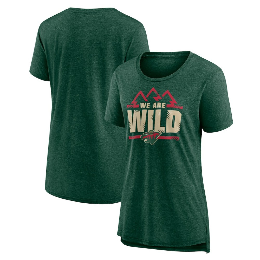 Minnesota Wild Women's Shout Out Tri-Blend T-Shirt - Green T-shirts