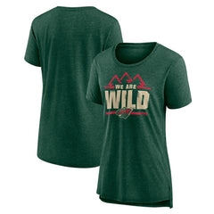 Minnesota Wild Women's Shout Out Tri-Blend T-Shirt - Green T-shirts