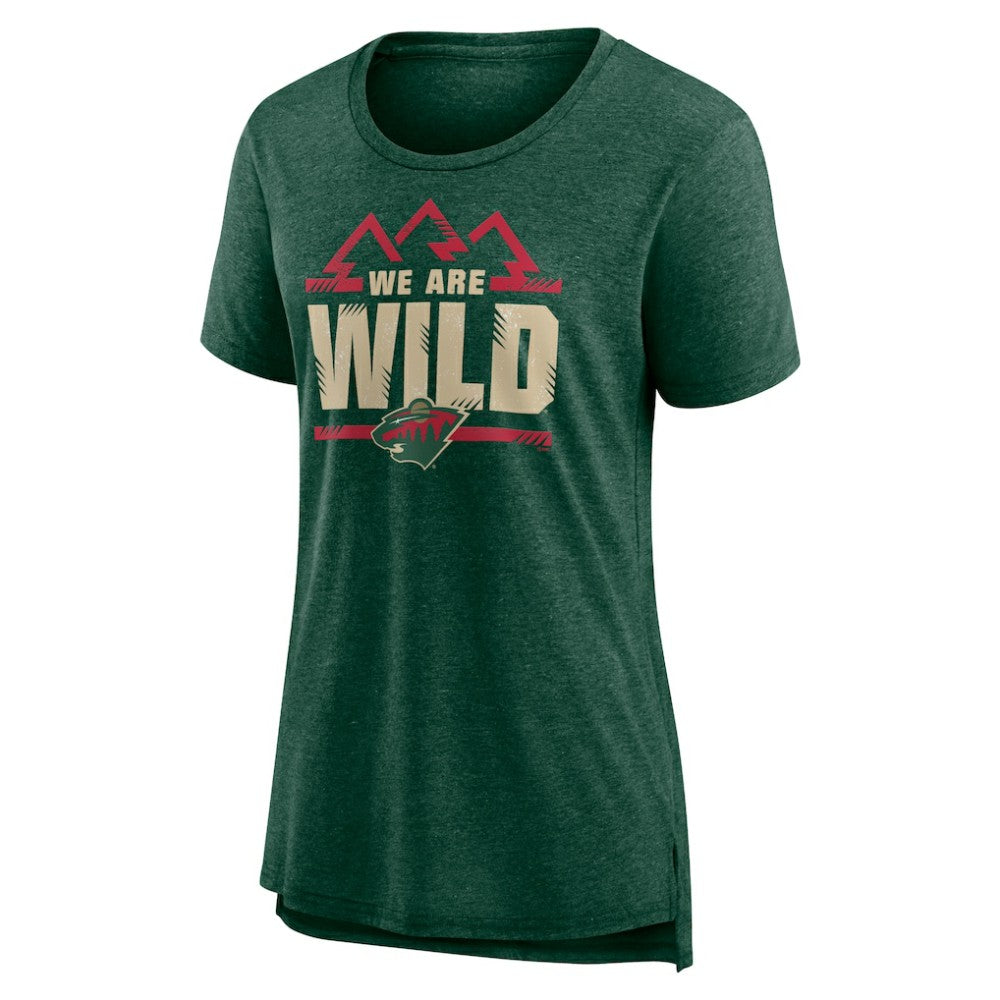 Minnesota Wild Women's Shout Out Tri-Blend T-Shirt - Green T-shirts