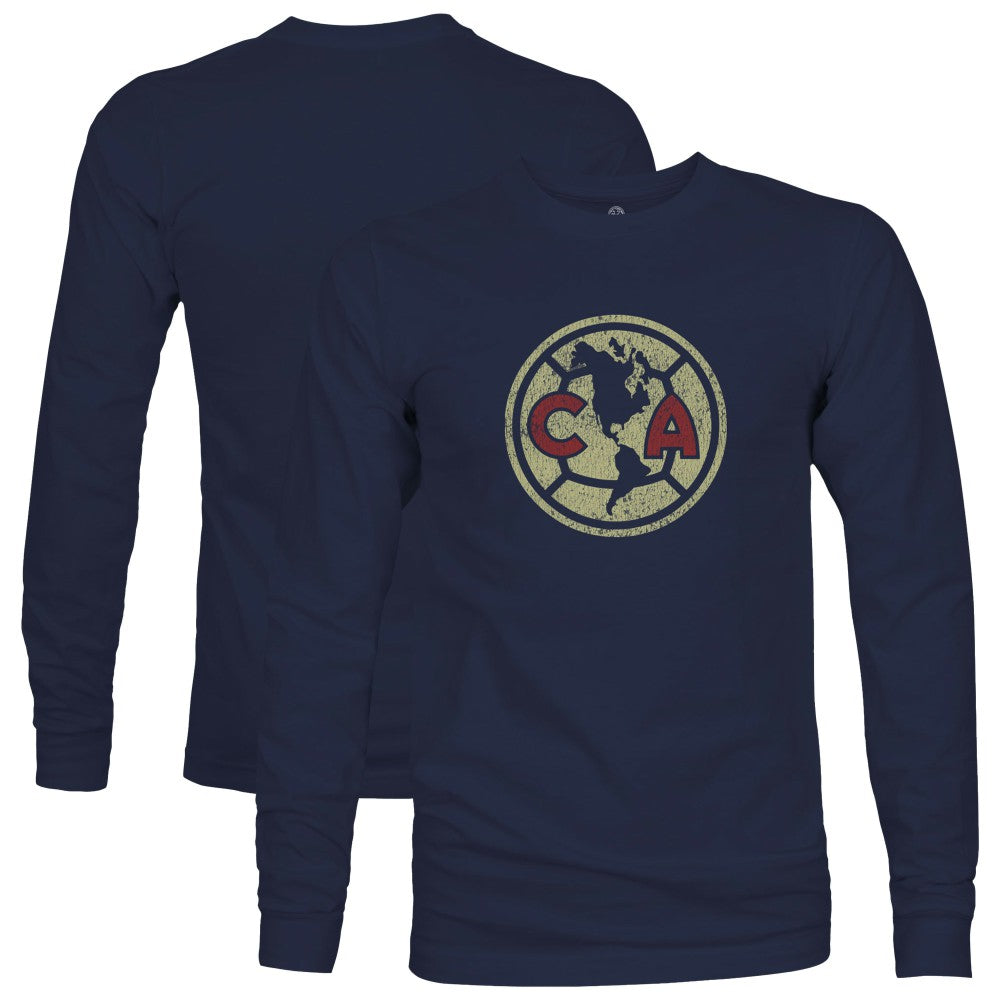 Club America 1863FC Color Badge Long Sleeve T-Shirt - Navy discount
