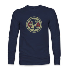 Club America 1863FC Color Badge Long Sleeve T-Shirt - Navy discount