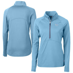 Philadelphia Phillies Cutter & Buck Women's Raglan Adapt Eco Knit Stretch Recycled Half-Zip Top Powder Blue