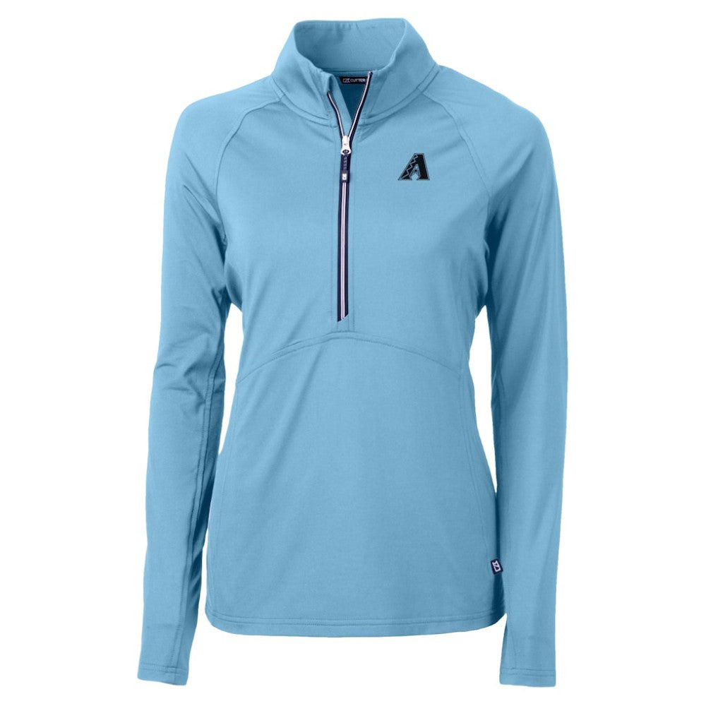 Arizona Diamondbacks Cutter & Buck Women's Raglan Adapt Eco Knit Stretch Recycled Half-Zip Top Powder Blue