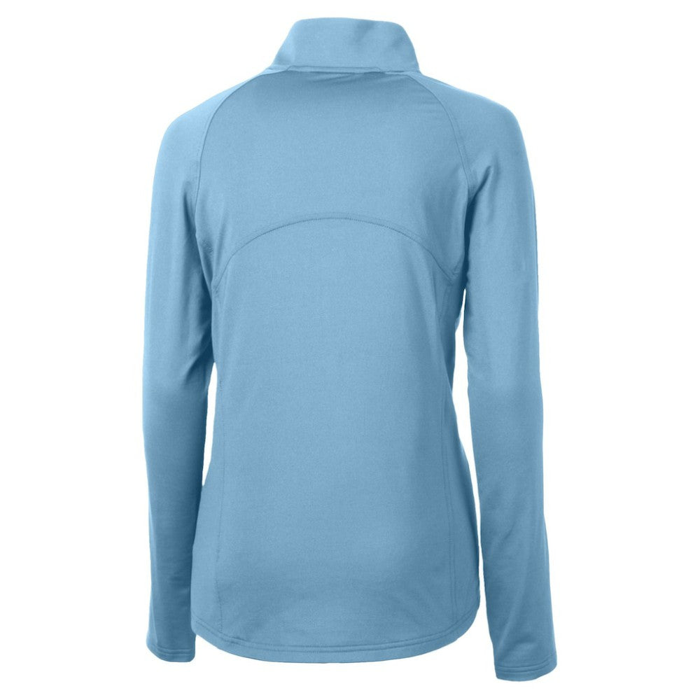 Boston Red Sox Cutter & Buck Women's Raglan Adapt Eco Knit Stretch Recycled Half-Zip Top Powder Blue