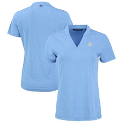 Chicago Cubs Cutter & Buck Forge Heathered Stretch Blade Top Heather Powder Blue