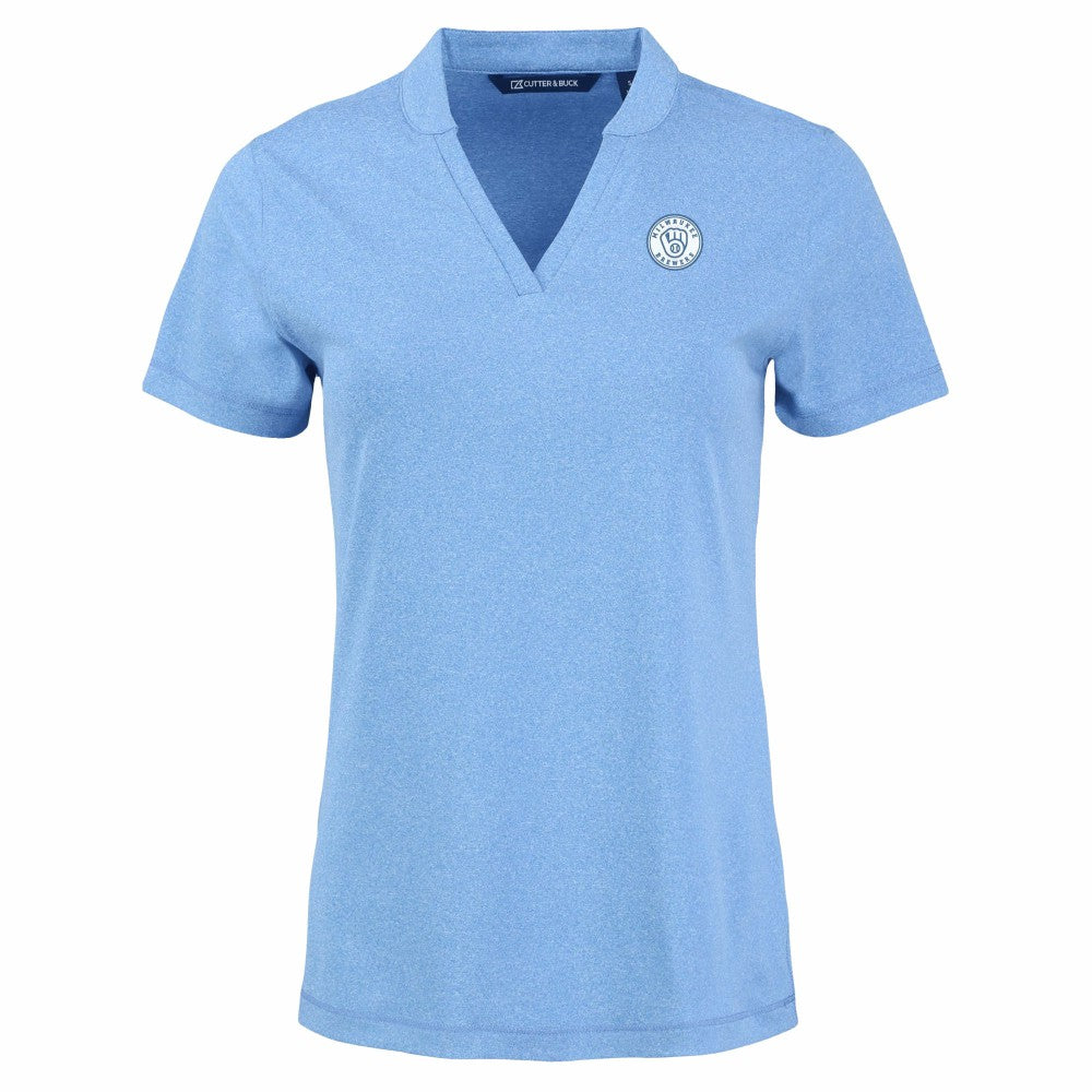 Milwaukee Brewers Cutter & Buck Forge Heathered Stretch Blade Top Heather Powder Blue