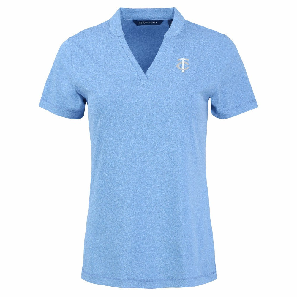 Minnesota Twins Cutter & Buck Forge Heathered Stretch Blade Top Heather Powder Blue