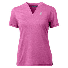 Detroit Tigers Cutter & Buck Forge Heathered Stretch Blade Top Light Pink