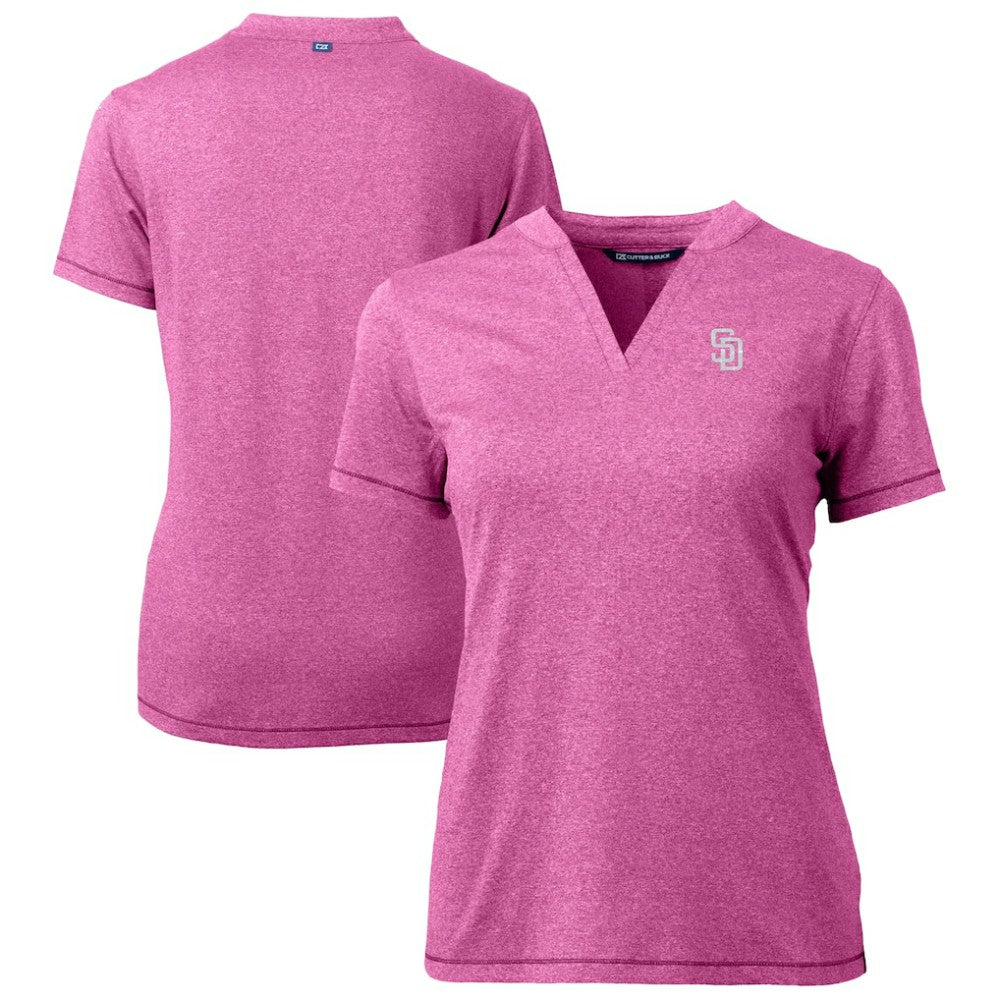 San Diego Padres Cutter & Buck Forge Heathered Stretch Blade Top Light Pink