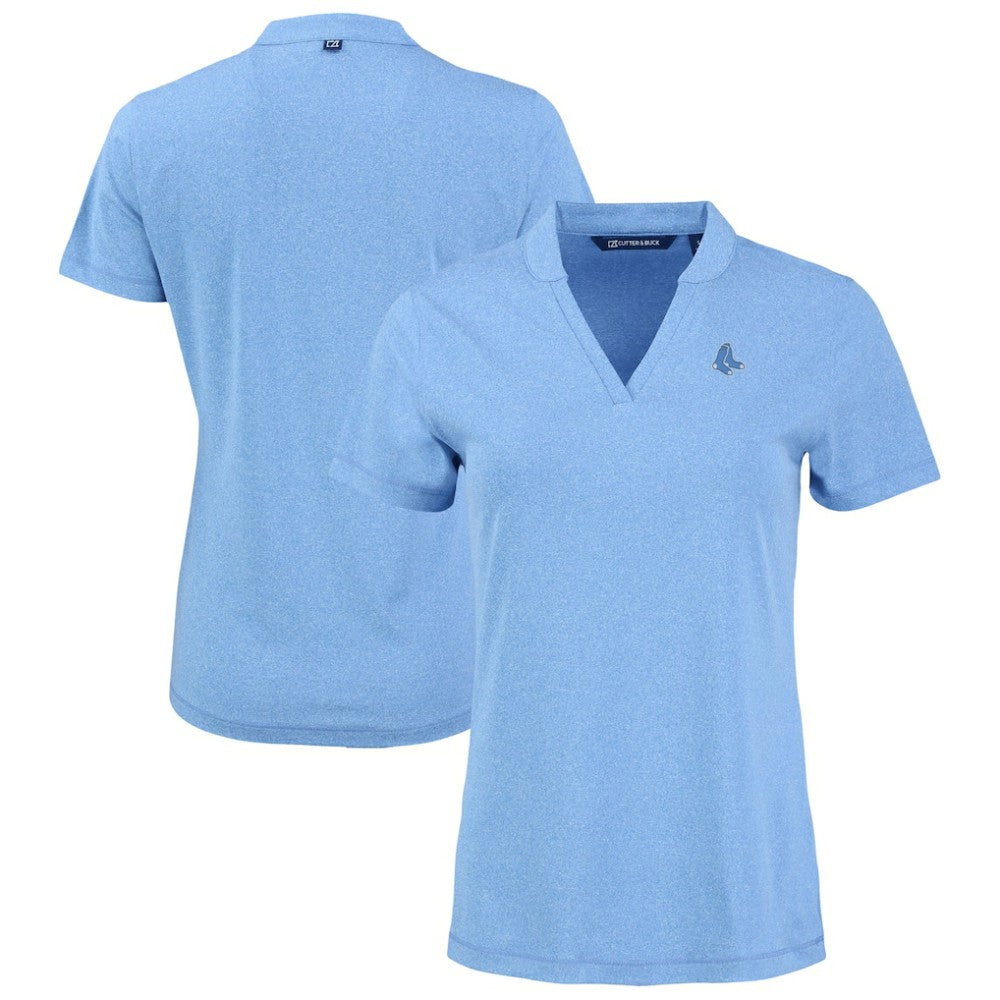 Boston Red Sox Cutter & Buck Forge Heathered Stretch Blade Top Heather Powder Blue