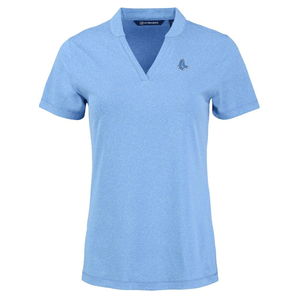 Boston Red Sox Cutter & Buck Forge Heathered Stretch Blade Top Heather Powder Blue