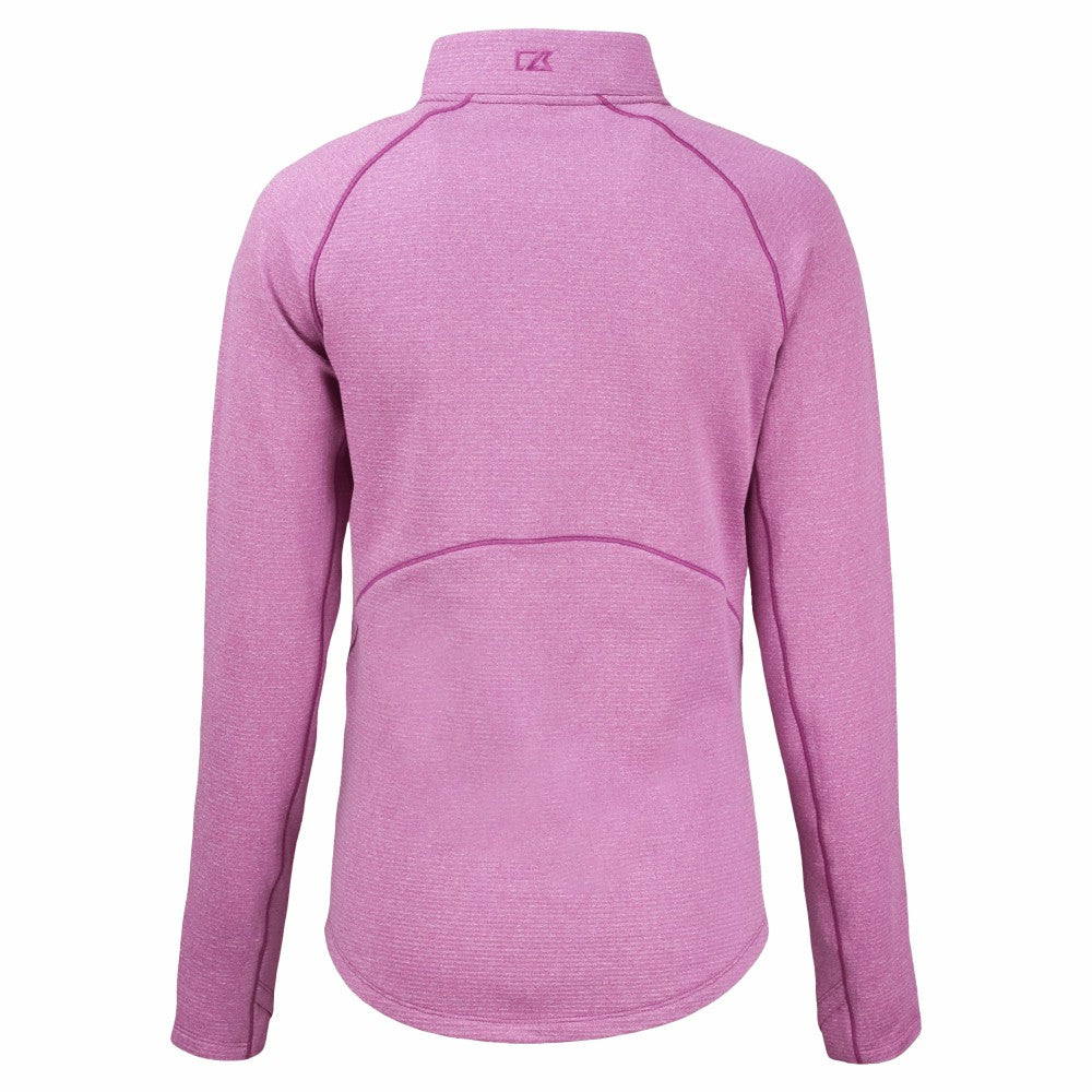 Cleveland Guardians Cutter & Buck Women's Peshastin Eco Fleece Recycled Half-Zip Jacket Heather Light Pink