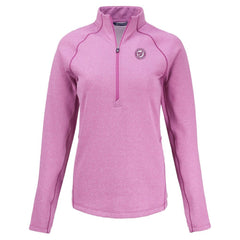 Washington Nationals Cutter & Buck Women's Peshastin Eco Fleece Recycled Half-Zip Jacket Heather Light Pink