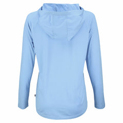 Cincinnati Reds Cutter & Buck Women's Coastline Epic Comfort Eco Recycled Long Sleeve Hoodie T-Shirt Powder Blue