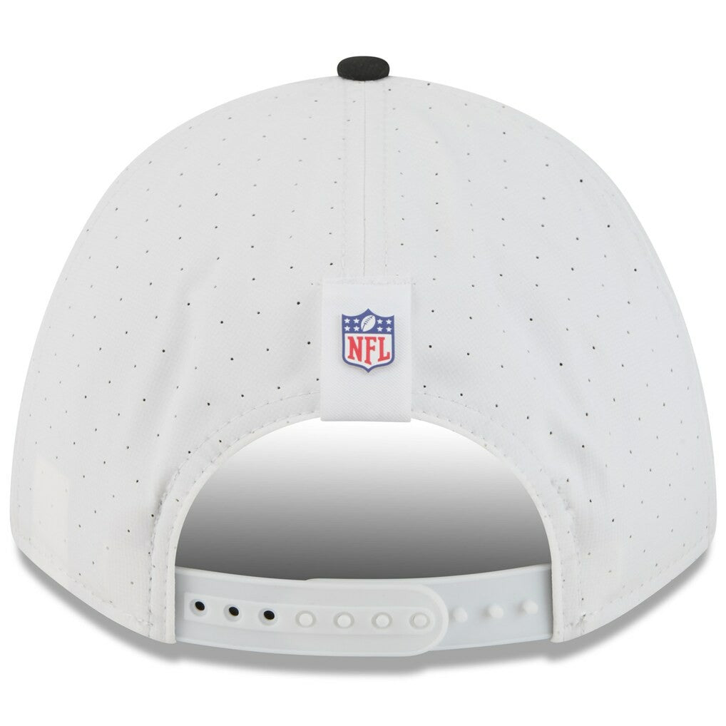 Las Vegas Raiders New Era Youth 2025 NFL Training Camp A-Frame 9FORTY Adjustable Hat - White/Black cheap