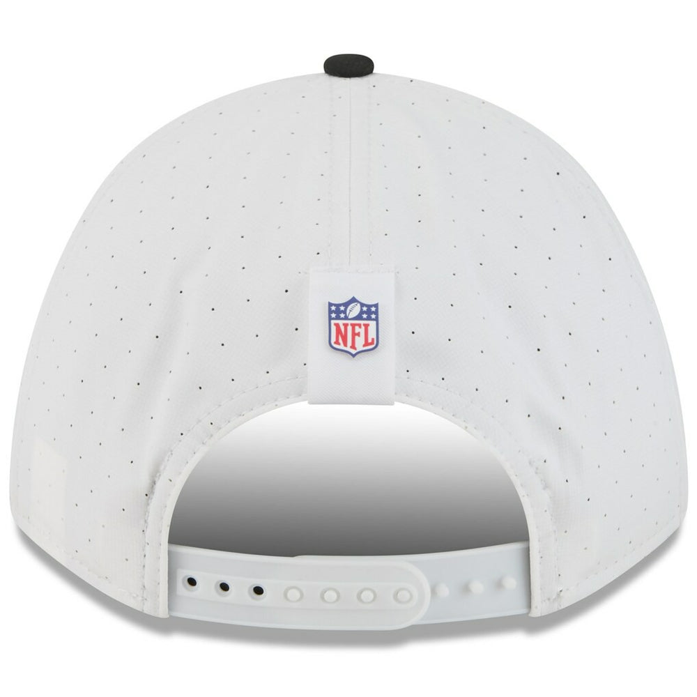 Las Vegas Raiders New Era Youth 2025 NFL Training Camp A-Frame 9FORTY Adjustable Hat - White/Black cheap