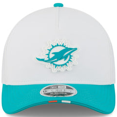 Miami Dolphins New Era Youth 2025 NFL Training Camp A-Frame 9FORTY Adjustable Hat - White/Aqua sale