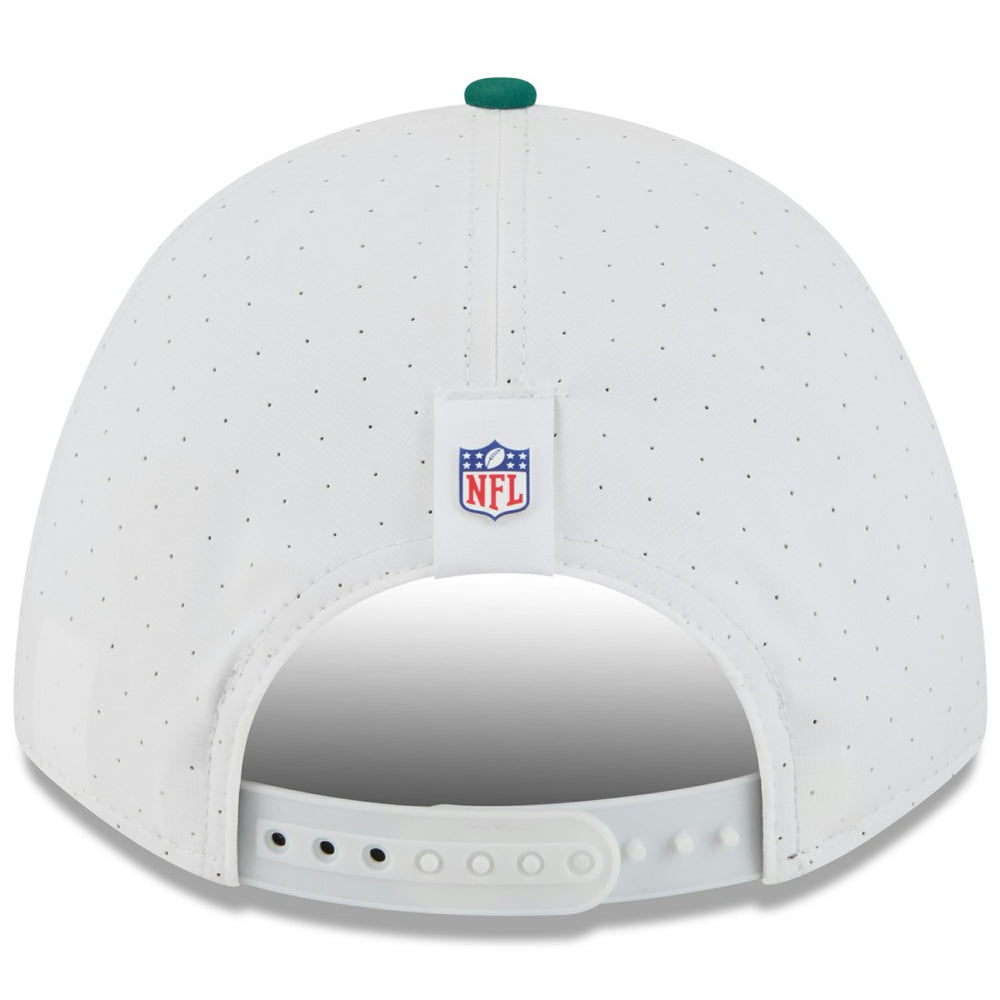 New York Jets New Era Youth 2025 NFL Training Camp A-Frame 9FORTY Adjustable Hat - White/Green sale