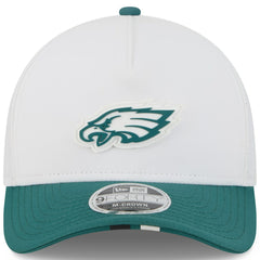 Philadelphia Eagles New Era Youth 2025 NFL Training Camp A-Frame 9FORTY Adjustable Hat - White/Midnight Green discount