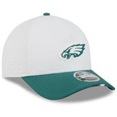 Philadelphia Eagles New Era Youth 2025 NFL Training Camp A-Frame 9FORTY Adjustable Hat - White/Midnight Green discount