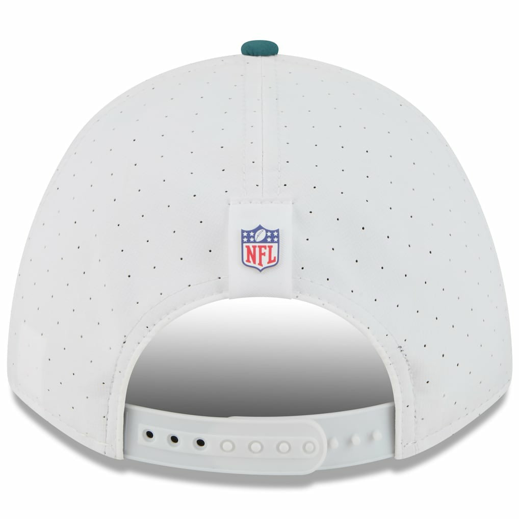 Philadelphia Eagles New Era Youth 2025 NFL Training Camp A-Frame 9FORTY Adjustable Hat - White/Midnight Green discount