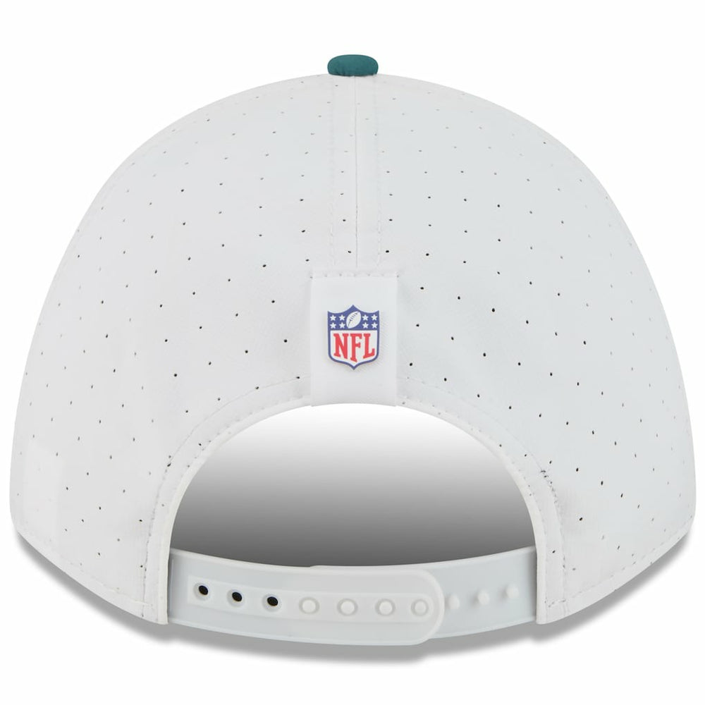 Philadelphia Eagles New Era Youth 2025 NFL Training Camp A-Frame 9FORTY Adjustable Hat - White/Midnight Green discount