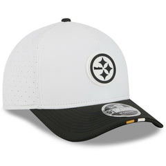 Pittsburgh Steelers New Era Youth 2025 NFL Training Camp A-Frame 9FORTY Adjustable Hat - White/Black online