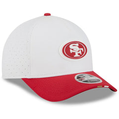 San Francisco 49ers New Era Youth 2025 NFL Training Camp A-Frame 9FORTY Adjustable Hat - White/Scarlet discount