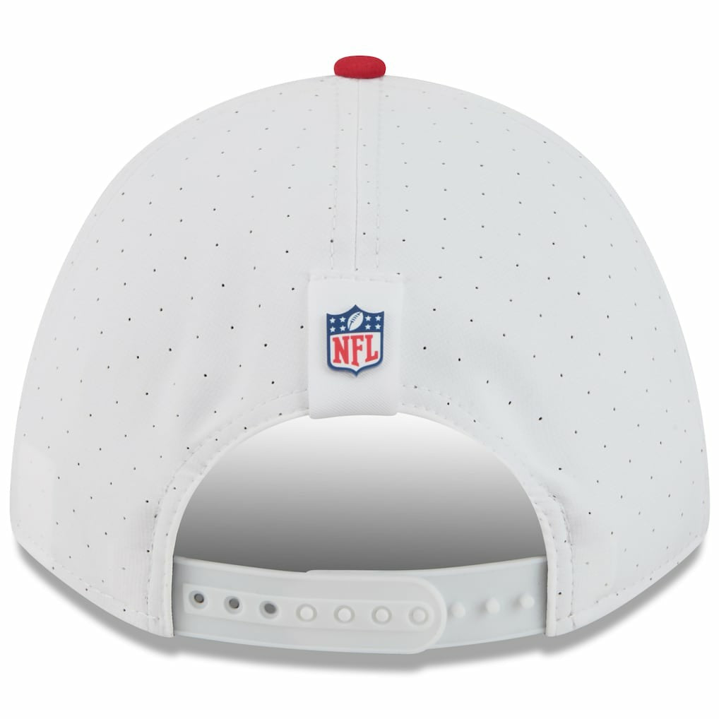 San Francisco 49ers New Era Youth 2025 NFL Training Camp A-Frame 9FORTY Adjustable Hat - White/Scarlet discount