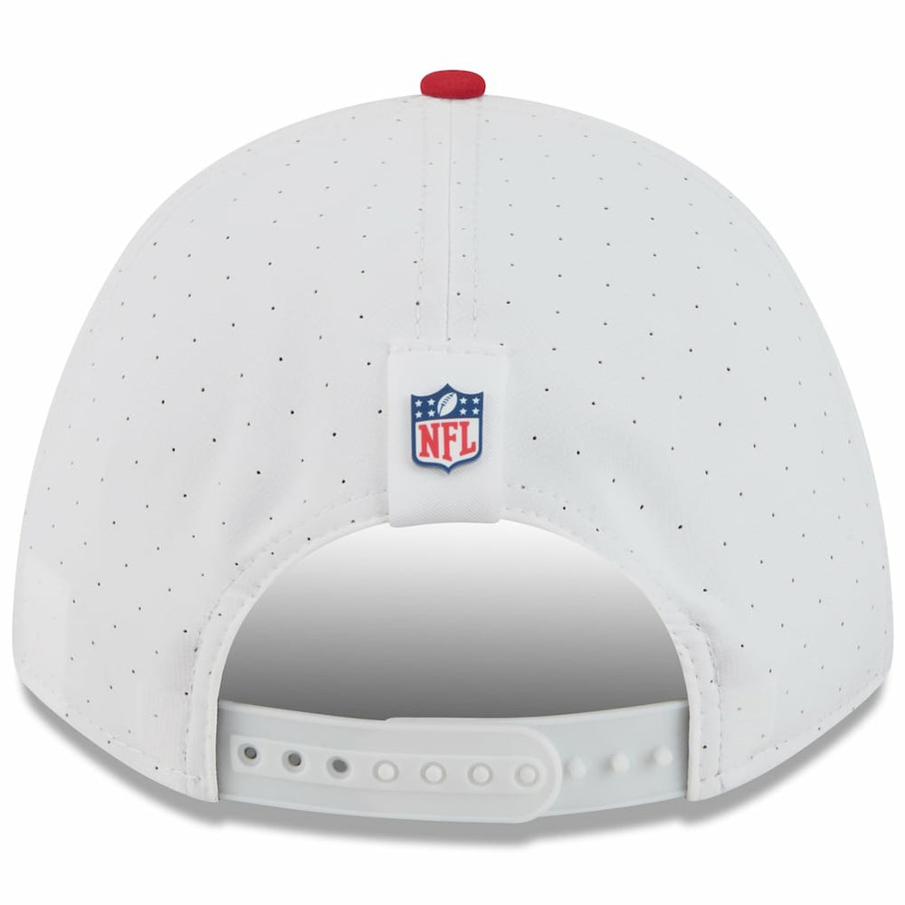 San Francisco 49ers New Era Youth 2025 NFL Training Camp A-Frame 9FORTY Adjustable Hat - White/Scarlet discount