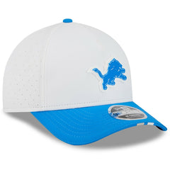 Detroit Lions New Era Youth 2025 NFL Training Camp A-Frame 9FORTY Adjustable Hat - White/Blue for sale