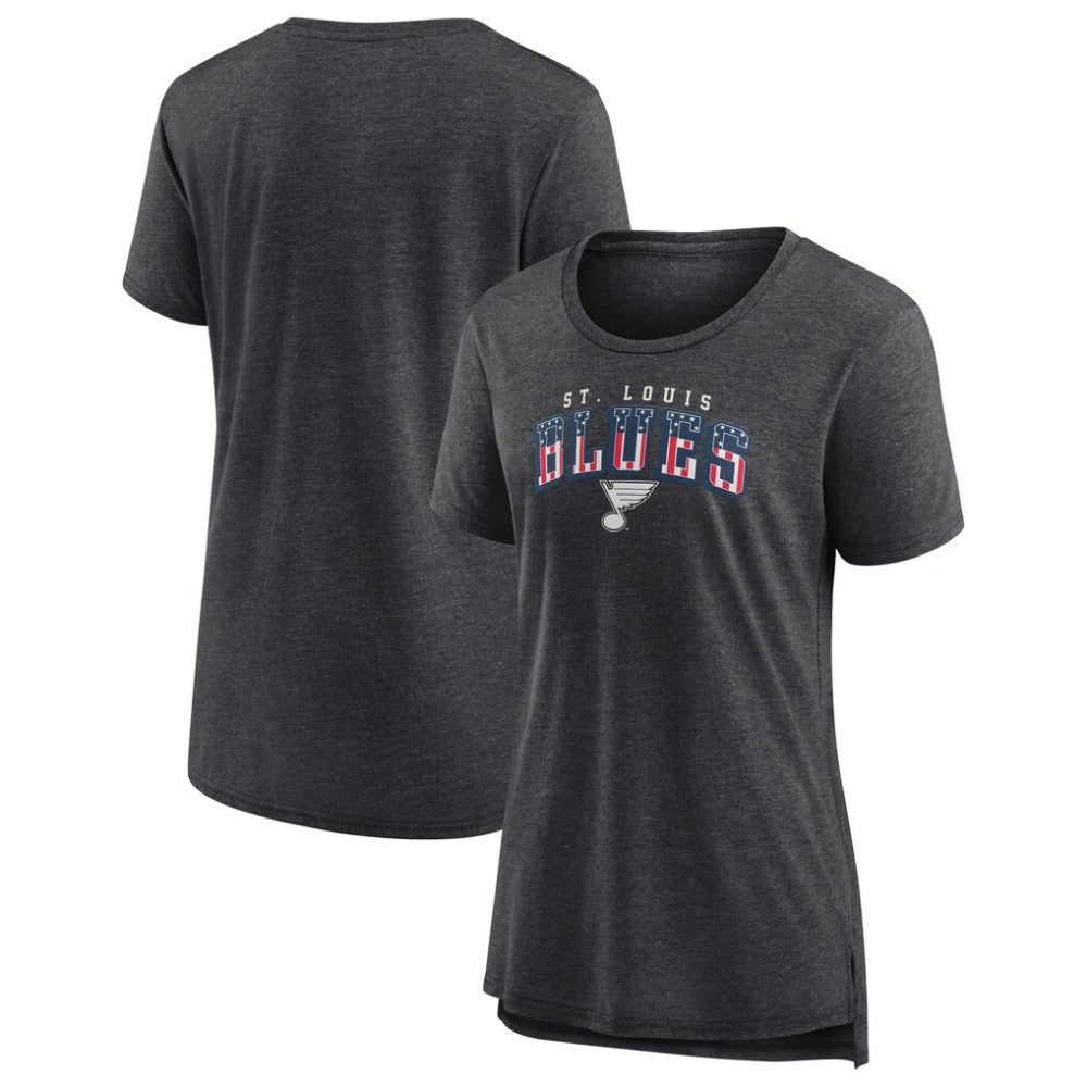 St. Louis Blues Women's Proud Tri-Blend T-Shirt - Gray T-shirts