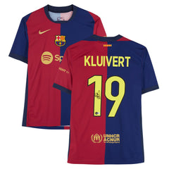 Patrick Kluivert Barcelona Autographed 2024-25 Red/Blue Home Jersey - BAS for sale
