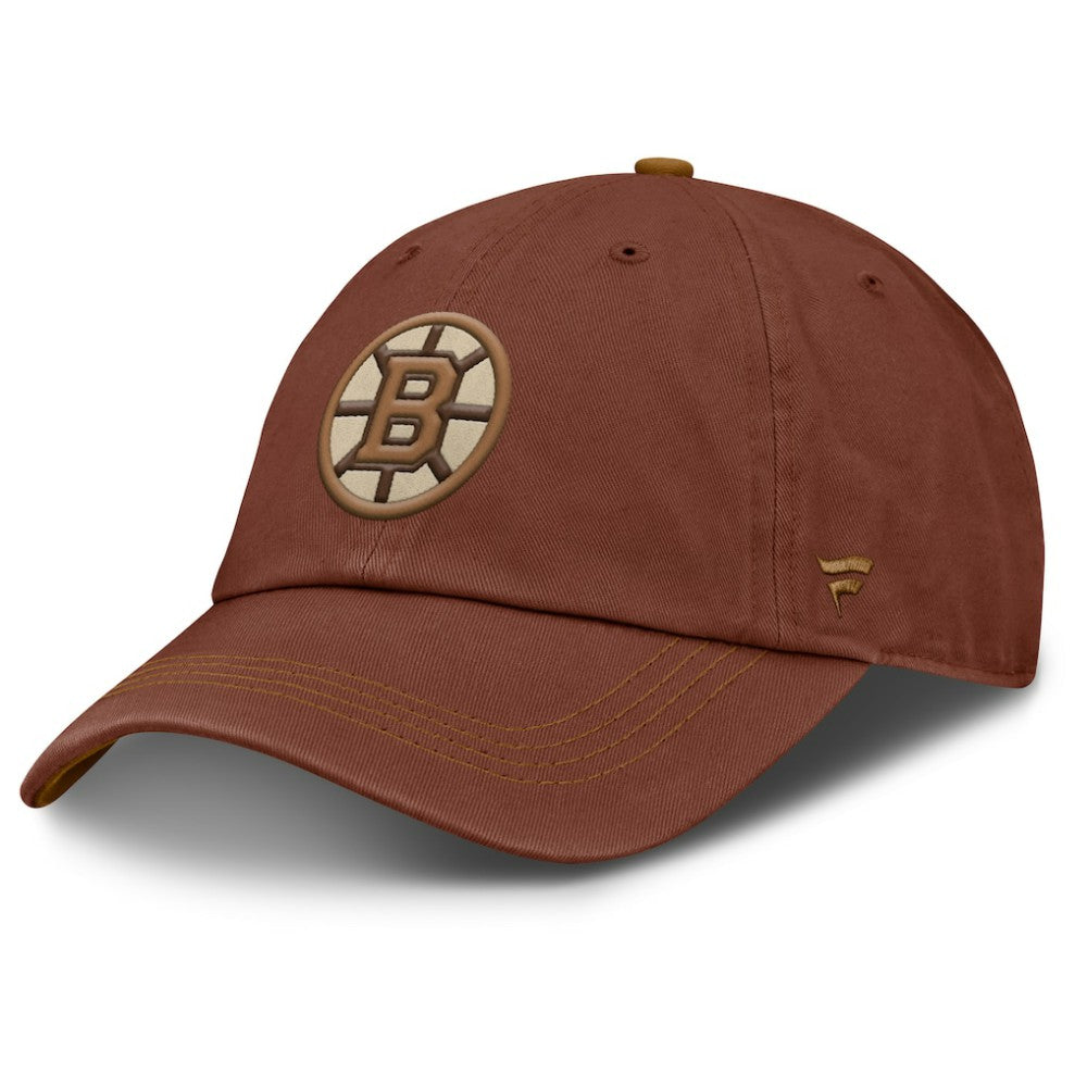 Boston Bruins Fanatics Fall Leaves Timber Adjustable Hat - Brown Hats