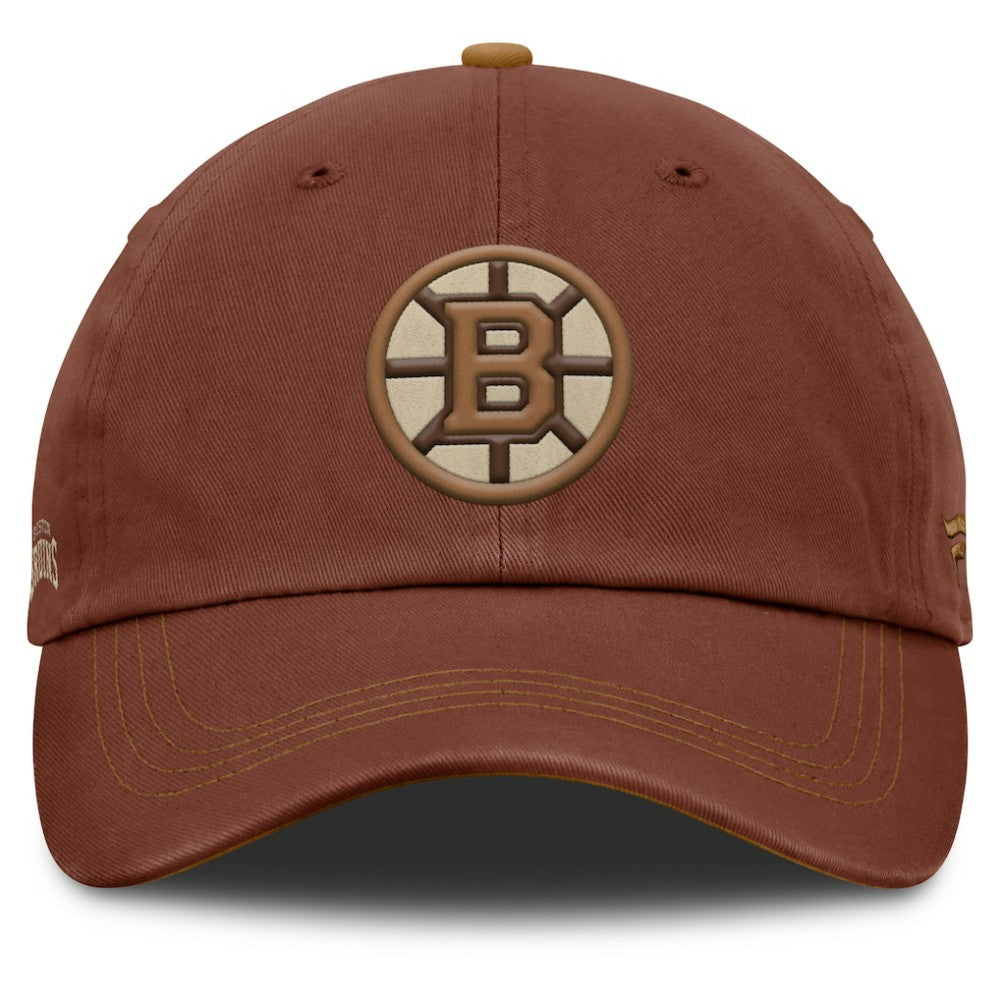 Boston Bruins Fanatics Fall Leaves Timber Adjustable Hat - Brown Hats