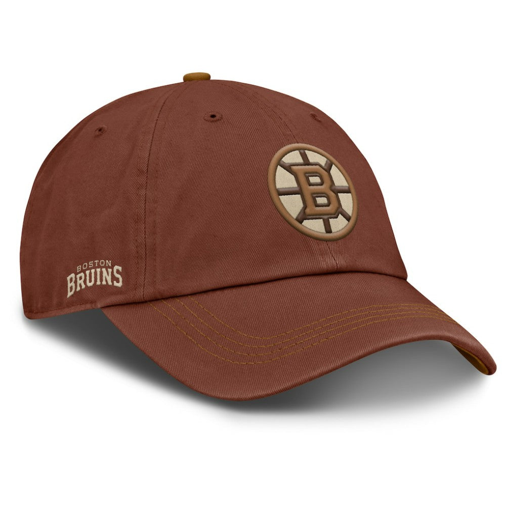 Boston Bruins Fanatics Fall Leaves Timber Adjustable Hat - Brown Hats