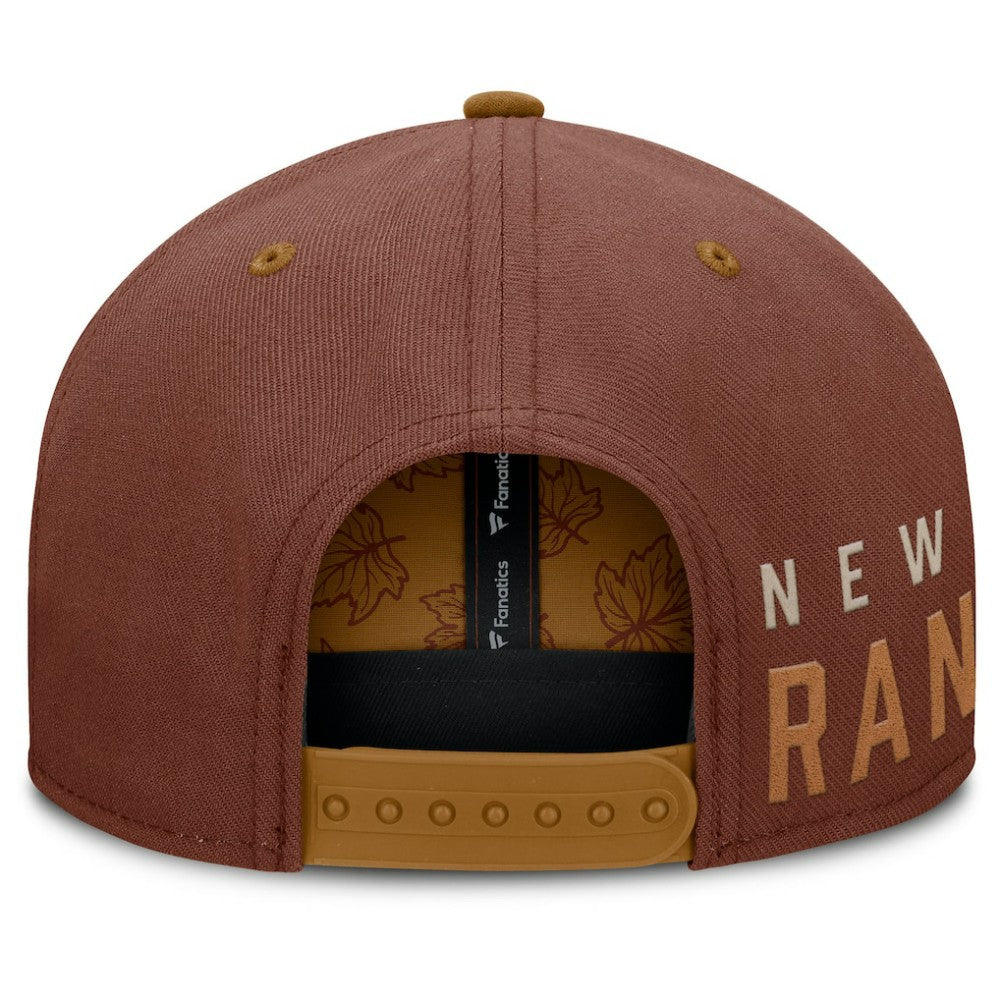 New York Rangers Fanatics Fall Leaves Acreage Snapback Hat - Brown Hats