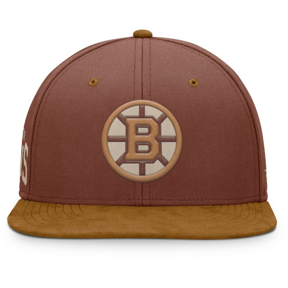 Boston Bruins Fanatics Fall Leaves Acreage Snapback Hat - Brown Hats